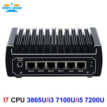 Günstige Pfsense Fanless Mini Pc X86 Core I3 7100u I5 7200u Celeron 3865u 6 * Intel Lans DDR4 Linux Firewall Router DHCP VPN Netzwerk Server