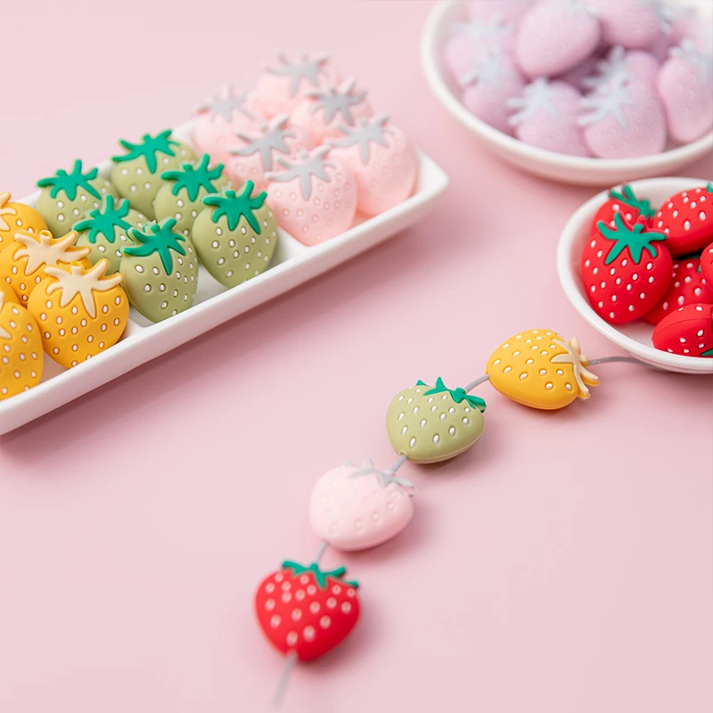strawberry baby teether