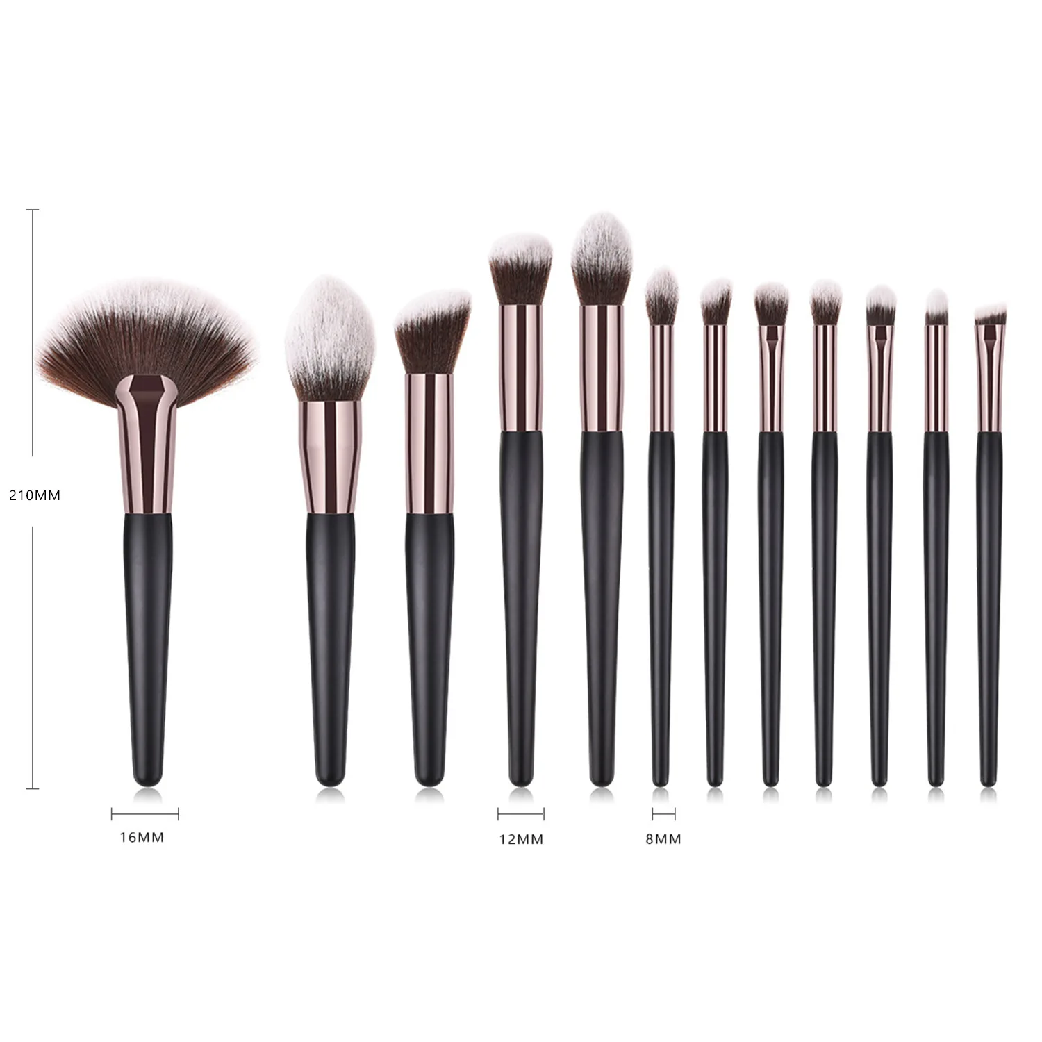 

Saiantth Star sky 12pcs makeup brushes set black wood full cosmetic beauty kit highlight powder foundation eyeshadow sculpting