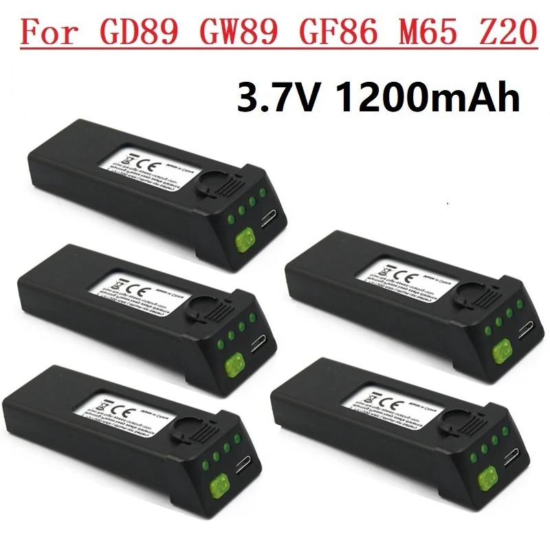 

1/2/3/5Pcs Original Battery for EXA GD89 GW89 GF86 M65 Z20 Drone RC Quadcopter Spare Parts 3.7V 1200mah lipo battery