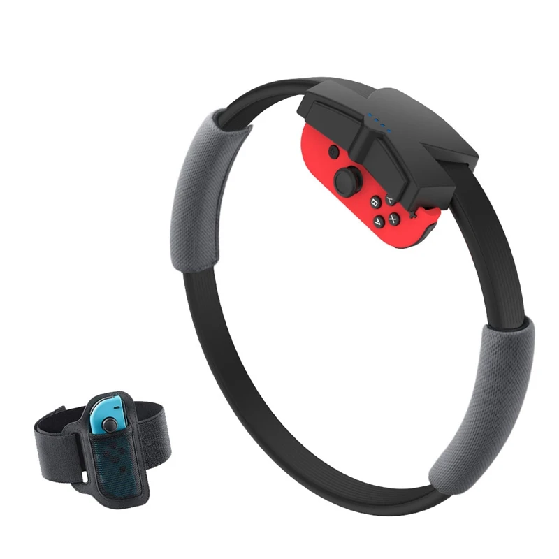 

AMS-Adjustable Somatosensory Fitness Ring with Elastic Leg Strap Replacement Ring-Con for NS Switch Ring Fit Adventure Game