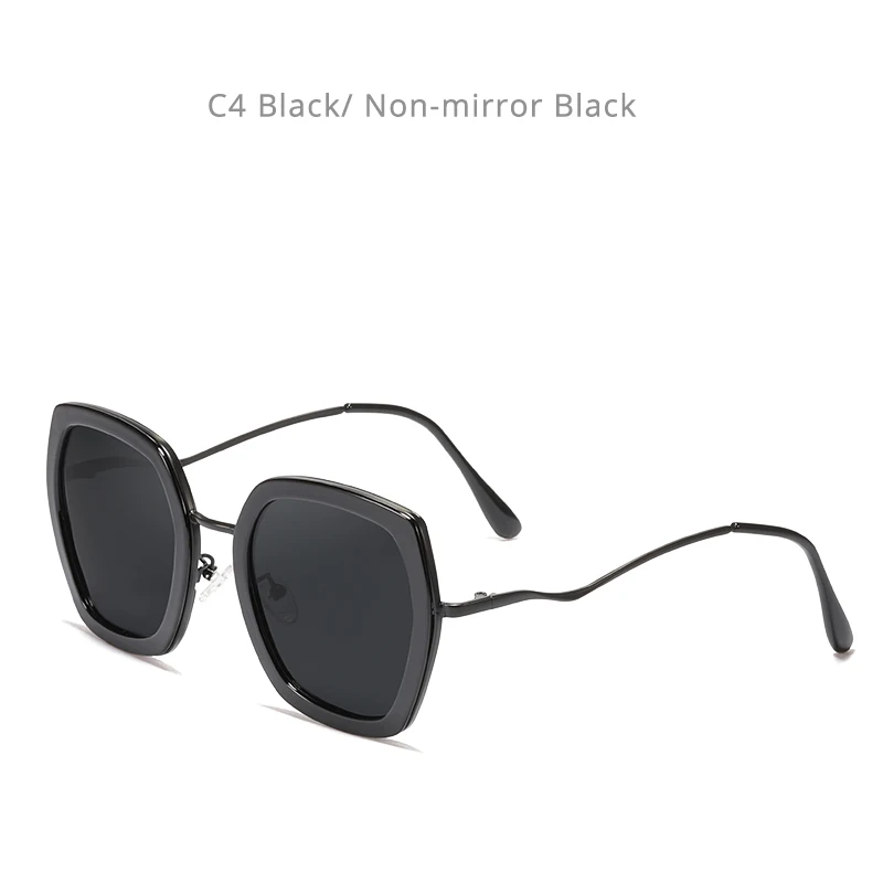 C4 All Black KDEAM, женские поляризованные солнцезащитные очки с бабочкой, женские солнцезащитные очки с розовыми бриллиантами, негабаритные солнцезащитные очки с витыми ногами, gafas de sol feminino - Цвет линз: C4 All Black