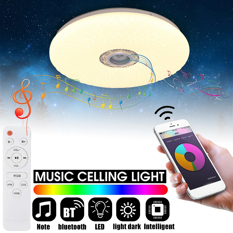  Modern RGB LED Ceiling Light home lighing 36W/60W 40cm APP Remote Control bluetooth Music Light Bed - 4000276040567