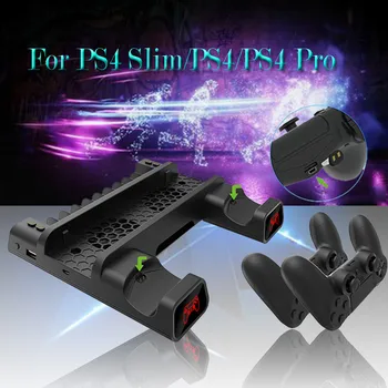 

Universal Charging Dock Mutilfunction Vertical Stand Cooling Fan Controller Charging Docks for PS4 Slim/PS4/PS4 Pro#G2