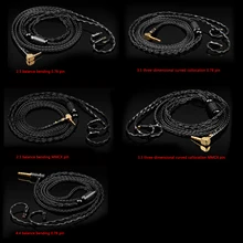 Areyourshop кабель для наушников посеребренный черный Модернизированный баланс кабель 2,5 3,5 4,4 MMCX 0,78 90 штекер 90 градусов провод