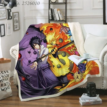 

NEW Throw Blanket Anime Naruto 3D Velvet Plush Blanket Bedspread for Kids Girls Sherpa Blanket Couch Quilt Cover Travel 12