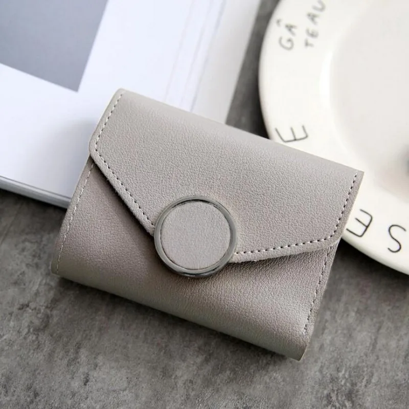 Light grey Кожаный женский кошелек маленький и тонкий кошелек с отделением для монет женские кошельки с отделением для карт Роскошные брендовые кошельки дизайнерский кошелек - Цвет: Light grey
