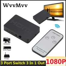 

HDMI-compatible Splitter 3 Port Hub Box Auto Switch 3 In 1 Out Switcher 1080P Hd 1.4 Remote Control For Project Hdtv Xbox360 Ps3