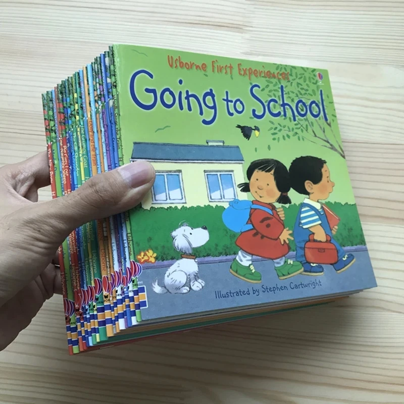 Juego de 20 libros con imagen de Usborne para niños, libro de cuentos en inglés de 15x15cm
