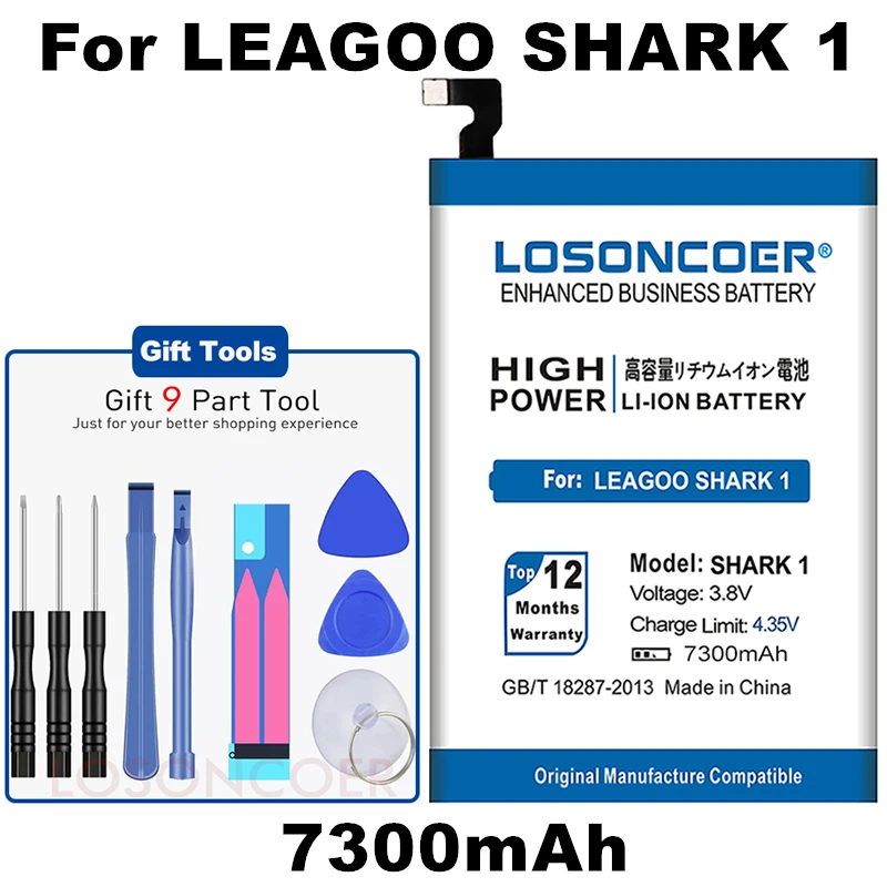 LOSONCOER 7300mAh Акула 1 батарея для LEAGOO Акула 1 батареи Смартфона+ быстрое прибытие