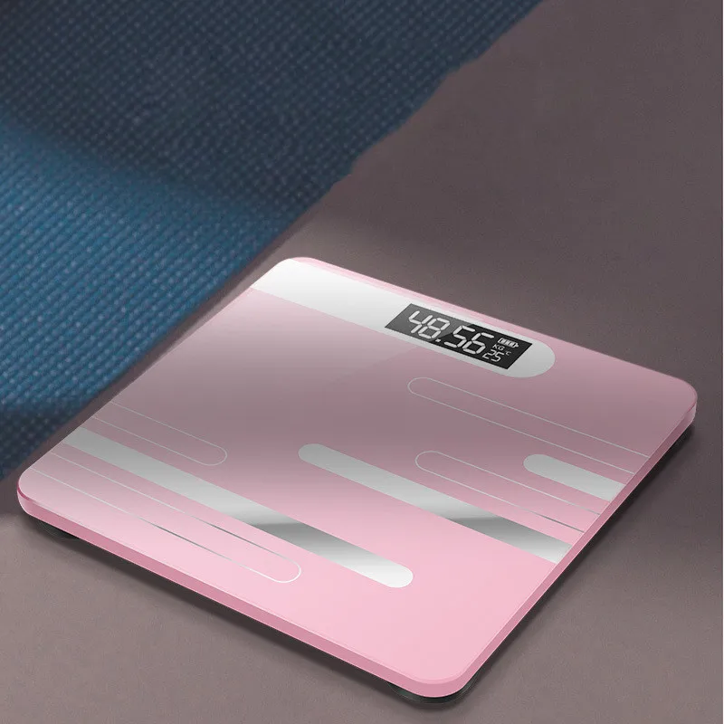Весы для тела и жира, напольные весы для ванной комнаты, стеклянные электронные умные весы, зарядка через usb, ЖК-дисплей, весы для тела, цифровые весы - Цвет: USB Charge