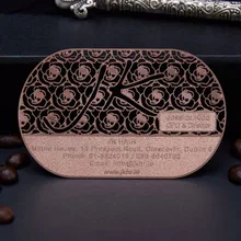 Горячая 85*54 мм гравированная розовая позолоченная металлическая визитная карточка из нержавеющей стали