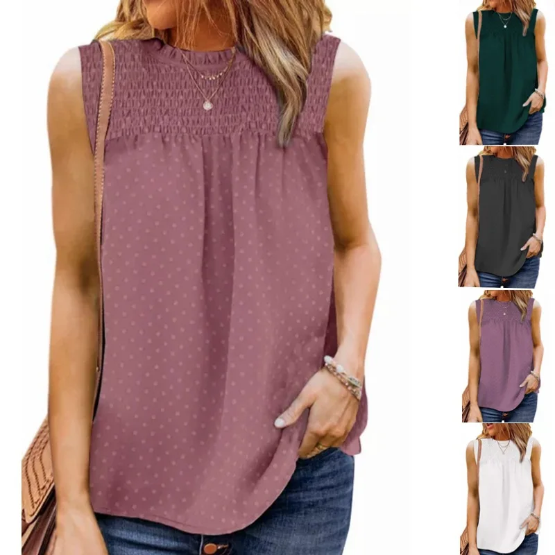 Женская блузка летняя шифоновая рубашка со складками в виде снежинок Женский Топ