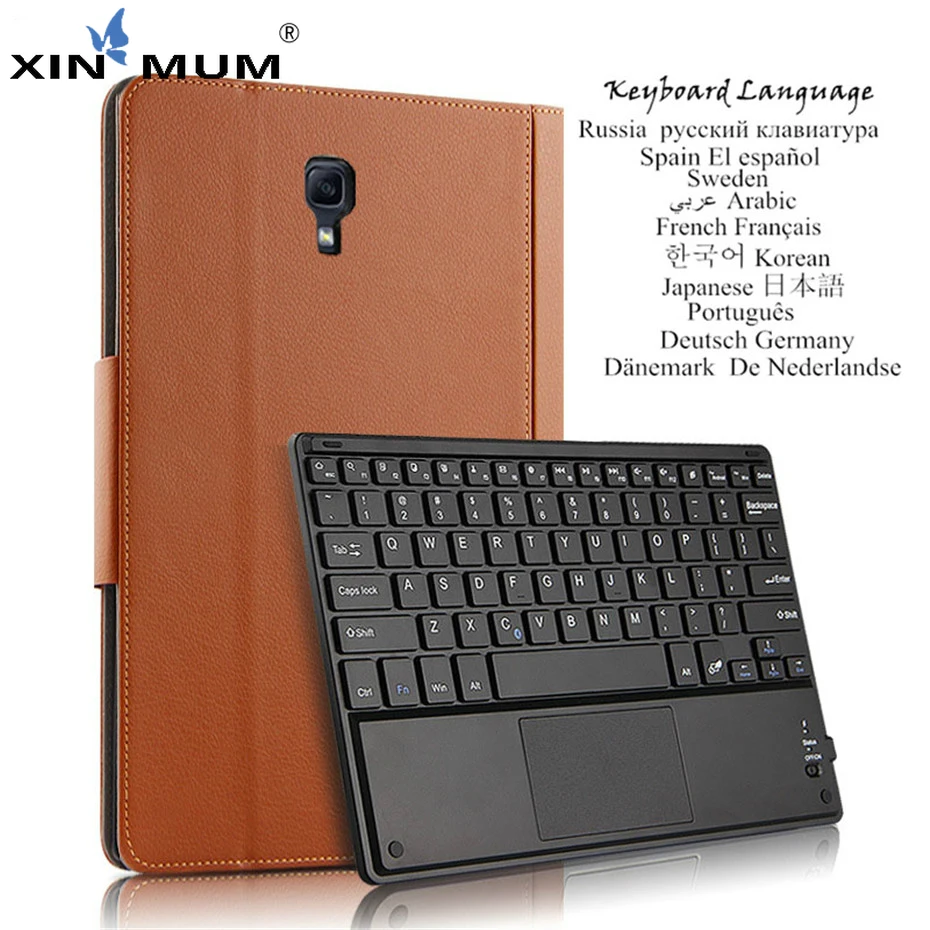 

PU Leather Case For Samsung Galaxy Tab A A2 10.5 2018 SM-T590 T595 T597 Detachable Tablet Bluetooth Keyboard Cover Multilingual