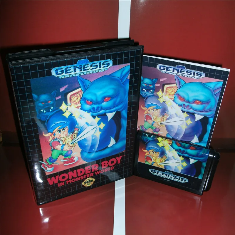 Wonder Boy US чехол с коробкой и руководством для sega Megadrive Genesis Видео игровой консоли 16 бит MD карты