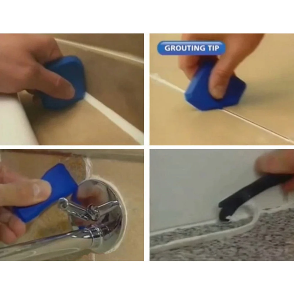 Caulking Tool Kit Silicone Joint Sealant Spreader Spatula Scraper Edge Repair Tools Floor Tile edges Cleaner 4Pcs scraper tool set scraper tool kit caulking finisher tool silicone sealant tool silicone caulking set