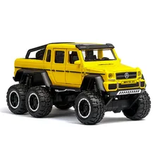 1:32 6WD Diecast metal de G63 fuera de la carretera coche modelo todoterreno vehículos G 63 6X6 ruedas bebé niños juguetes para niños brillante regalo de coche de juguete