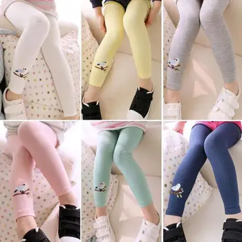 

Children Girl Cotton Leggings Pants Personality Printing Embroidery Bird Skinny Comfort Soft High Elastic Clothes