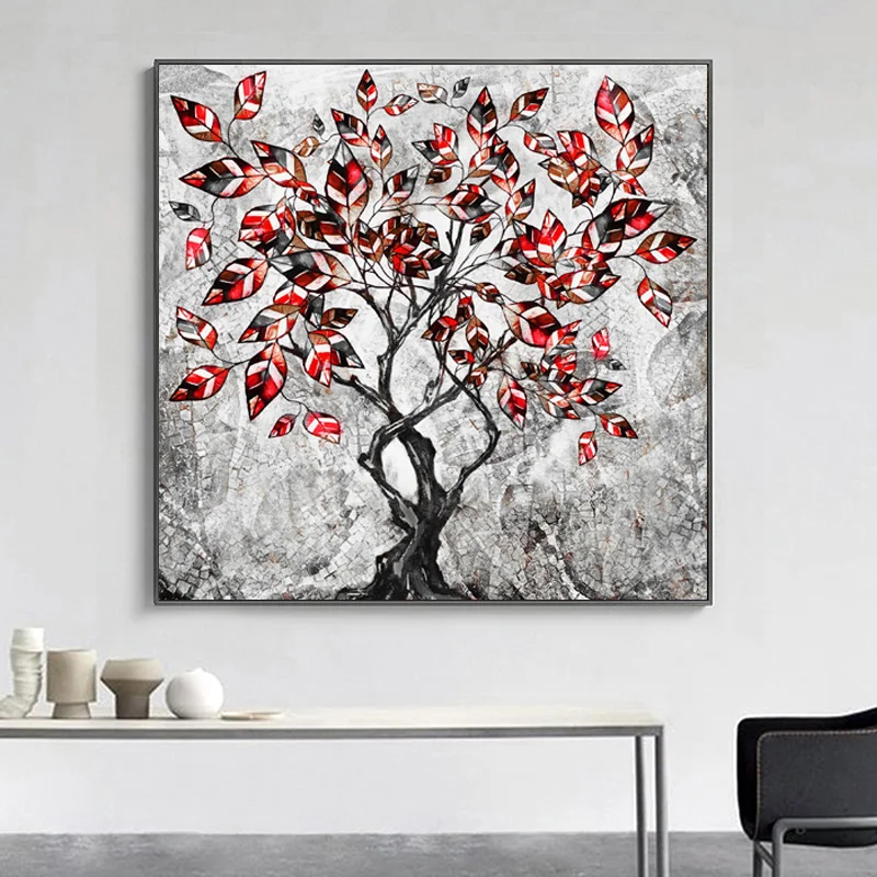 

Modern Abstract Rich Tree Leaves Picture Canvas Painting Posters and Prints Wall Picture for Living Room Home Decoration Cuadros