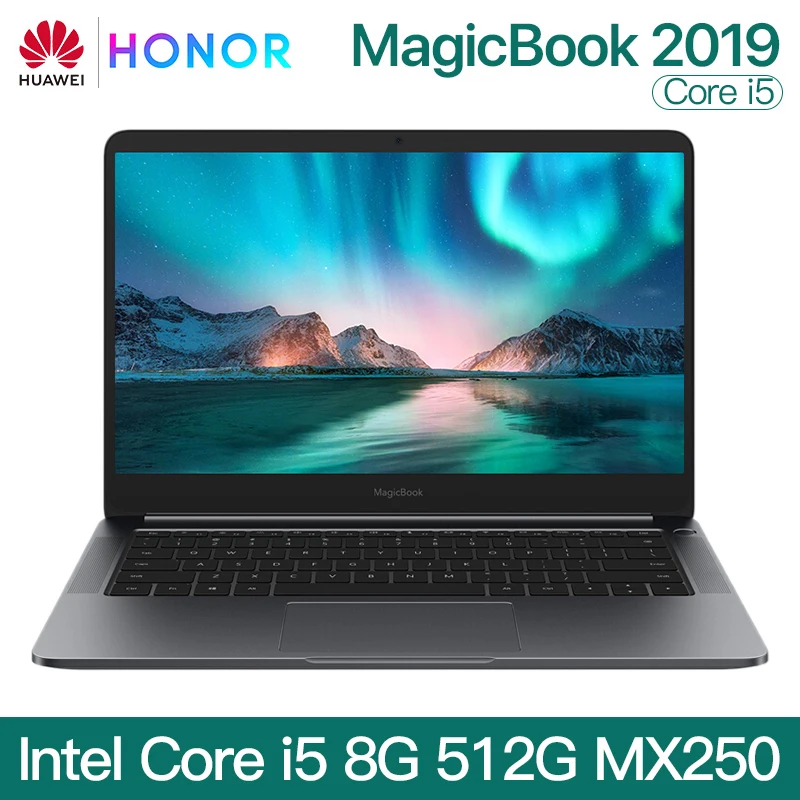 Huawei Honor MagicBook ноутбук 14 дюймов AMD Intel Core 8G 512 Гб PCIE SSD FHD ips - Цвет: i5 8G 512G Gray