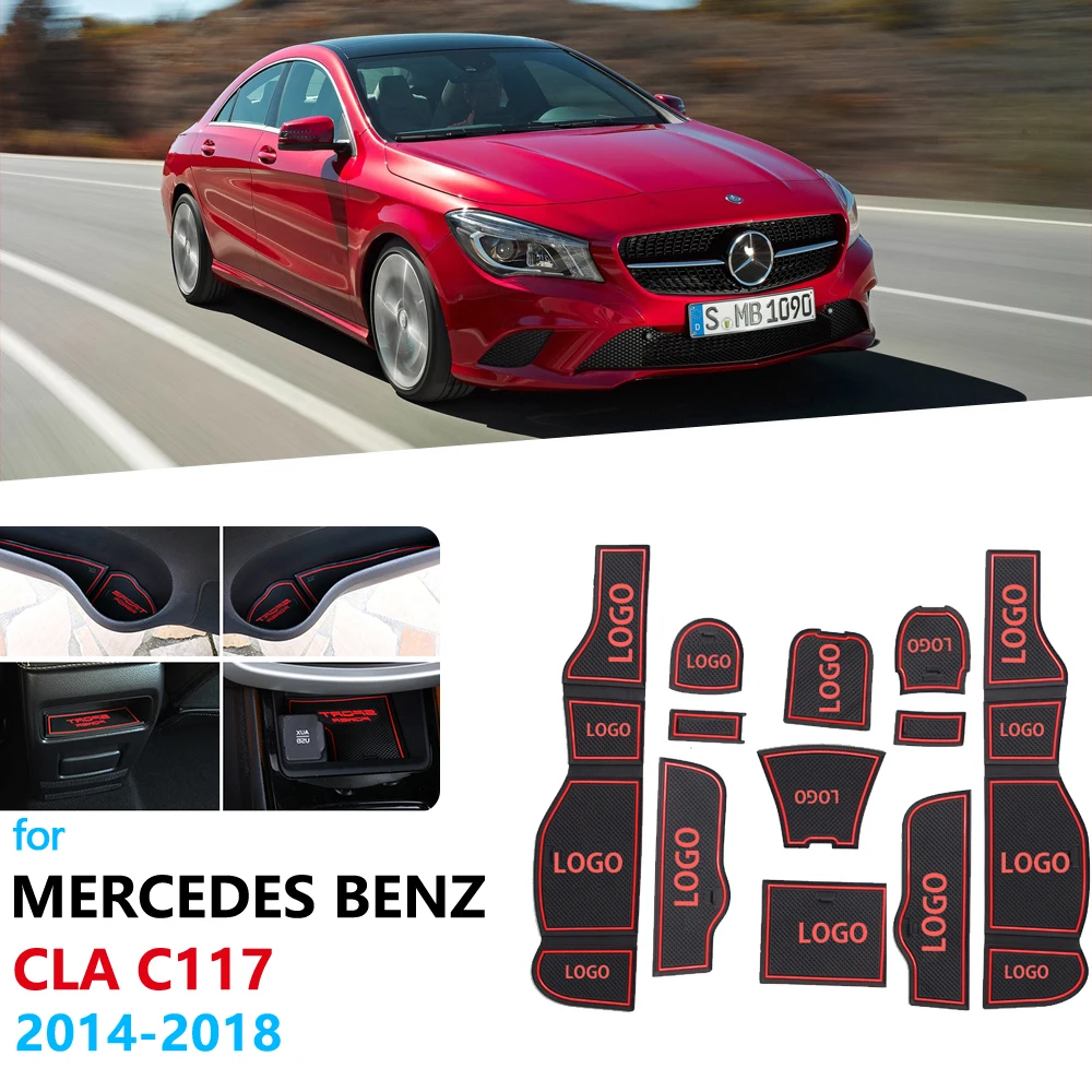 Противоскользящие резиновые ворота слот чашки коврик для Mercedes Benz CLA C117 W117 аксессуары 180 200 220 250 AMG 45