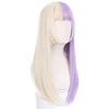 long synthetic straight buckle wig with bang  light purple Beige Two-tone wig  high temperature fiber for women cosplay party ► Photo 3/6