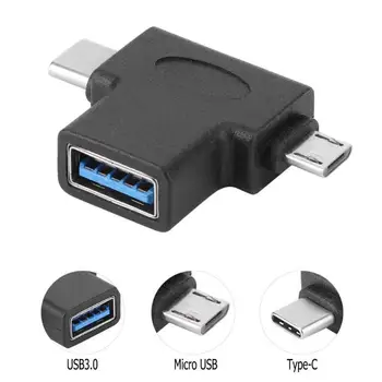 

2in1 USB Type C+Micro USB Type B to USB 3.0 A Female Adapter OTG Connector for Android Phone Laptop USB Drive Mouse Keyboard
