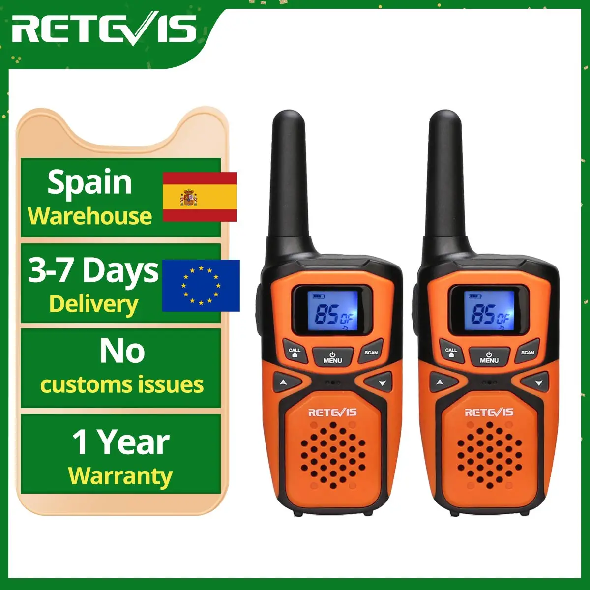 Venta de liquidación!! Retevis RA615 Walkie Talkie Niños, LPD433 PMR 446, Radio de dos vías con carga Micro USB VOX,Regalos Juguete para Niños Niñas