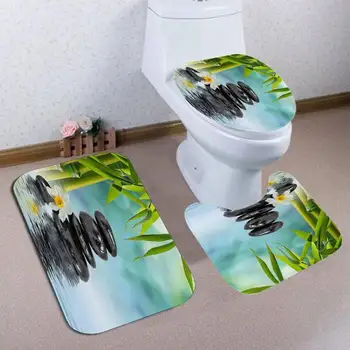 

New 3D Printed Shower Curtain 45x75cm/180x180cm Waterproof Bamboo Pattern Bathroom Shower Product Polyester Fabric Shower Curtai