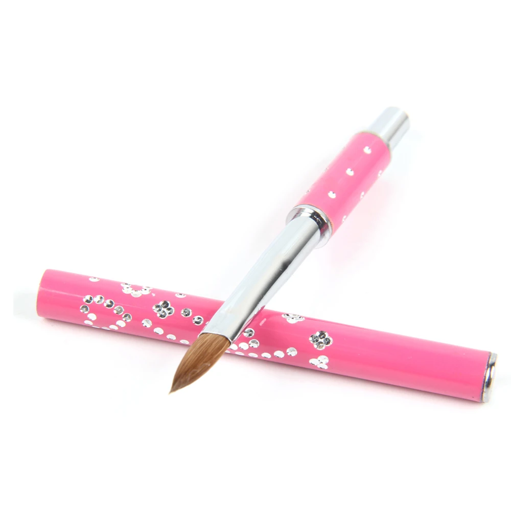 1pc Professional Nail Drawing Brush Acrylic Metal Handle Manicure Pen Powder Painting Liner Pen DIY Nail Art Tools Accessories