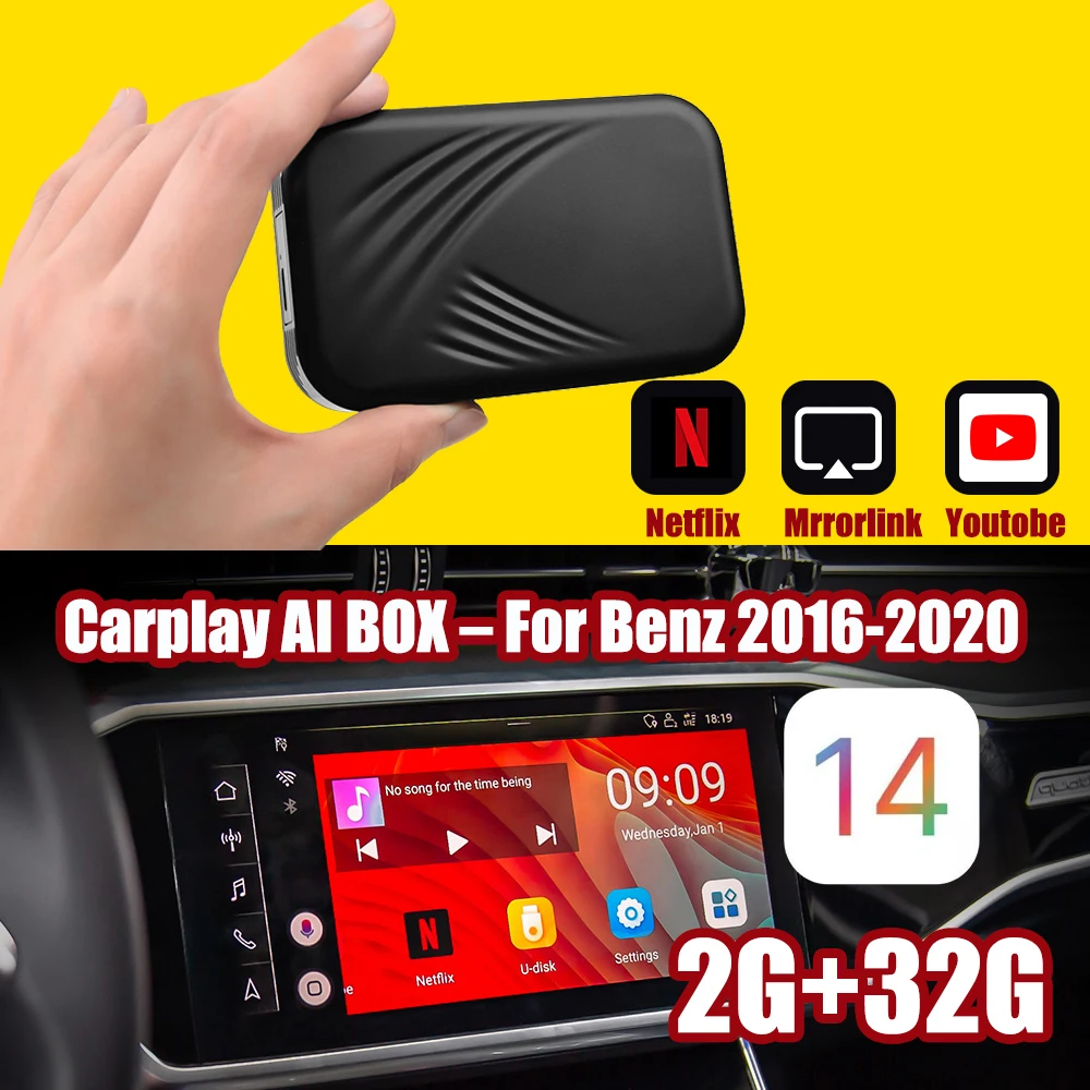 

For Apple Car play Tv For Car Box Android System Multimedia Player Video 2+32GB Wireless Mirror link Carplay TV Box