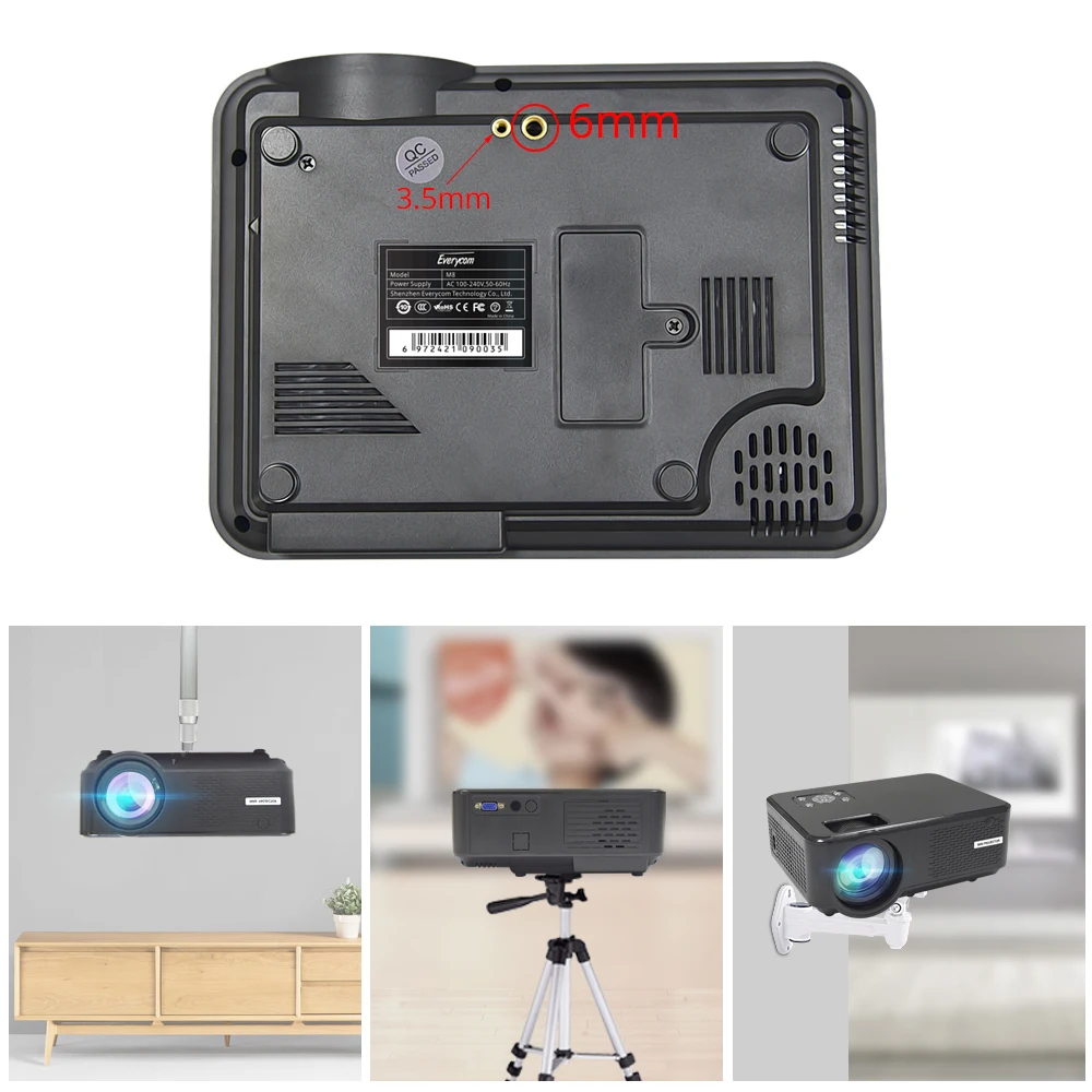 Everycom m8 led vídeo mini projetor hd 720p hdmi opção portátil android wifi beamer suporte completo hd 1080p cinema em casa Este é um código de desconto 50 menos 7: DISC7-5