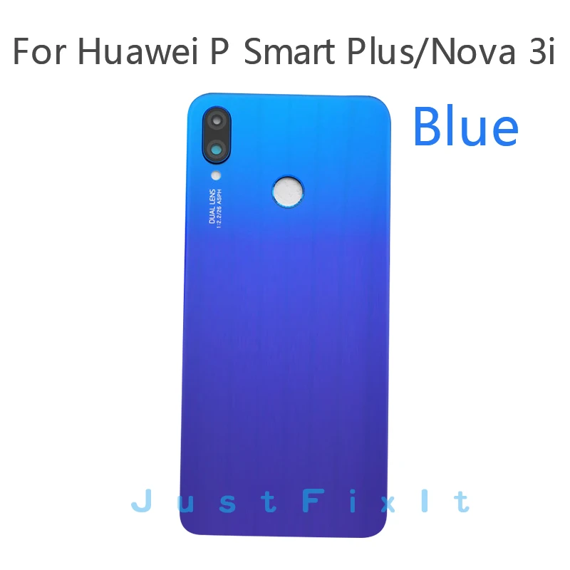 Для huawei Nova 3i Задняя стеклянная крышка для батареи Задняя Дверь Корпус чехол панель для huawei Nova 3i Задняя стеклянная крышка чехол - Цвет: blue