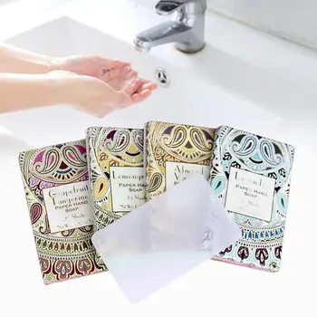 

Outdoor Travel Soap Paper Washing Hand Bath Clean Scented Slice Sheets 25pcs Disposable Boxe Soap Portable Mini Paper Soap