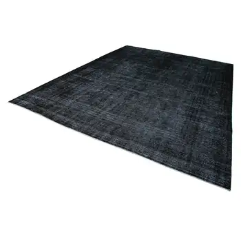 

291x386 Cm Black Handmade Overdyed Large Area Rug-10x13 Ft