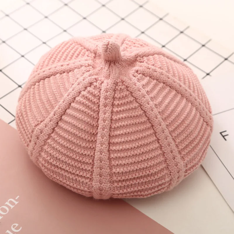 

MAERSHEI autumn winter baby wool knit hat children British beret hat boys and girls warm Beanies kids cap