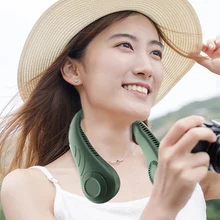  Hanging Neck Fan Portable Cooler Fan USB Leafless 360 Degree Neckband Fan 78 Surround Air Outlets 4000Mah Rechargeable mini fan 