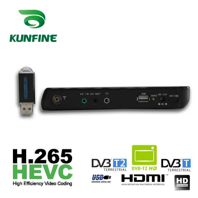 KUNFINE 10 дюймов DVB-T2 H265 HEVC AC3 декодер Портативный ТВ PVR мультимедийный плеер Моделирование кухня спальня автомобиль DVB-T26510