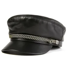 XdanqinX элегантная женская плоская кепка s армейские военные шапки Дамский берет натуральная кожа Кепка Женская британская винтажная овечья кожа шляпа