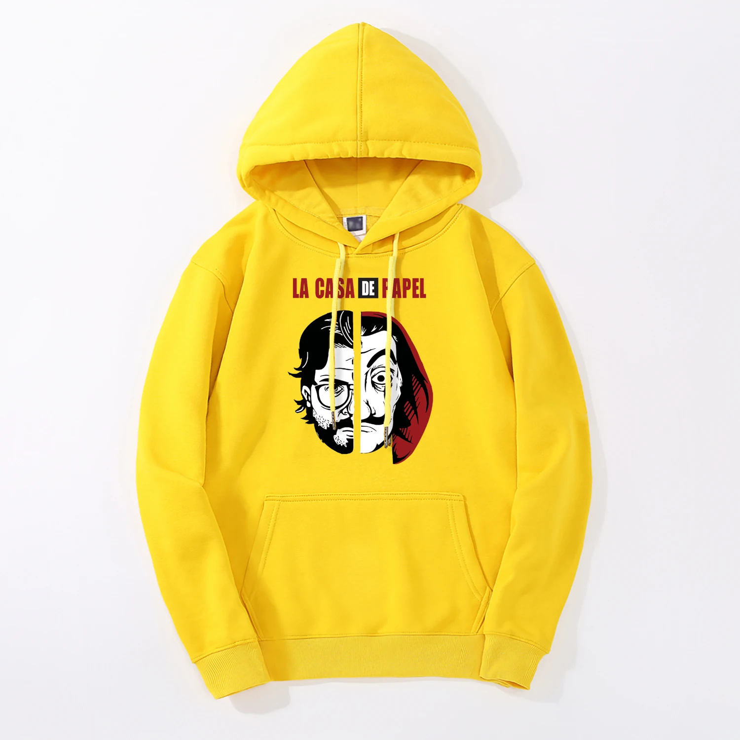 Yellow ТВ-шоу La Casa De Papel House Of Pape, мужские толстовки,, весна, зима, новинка, с капюшоном, мужская мода, флис, высокое качество - Цвет: Yellow