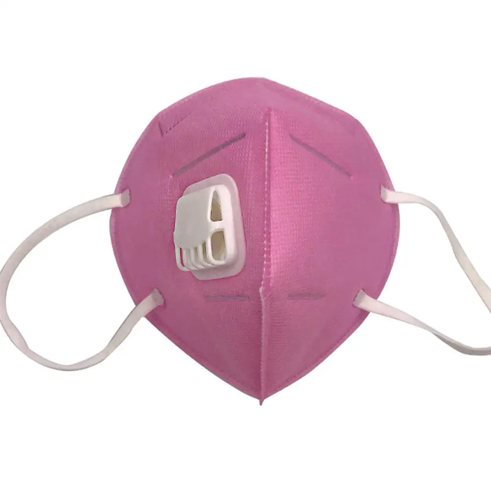 Kuulee 2 шт одноразовая Высококачественная защитная маска для лица против загрязнений маска с воздушным фильтром дышащая Пылезащитная маска - Цвет: Pink with valve