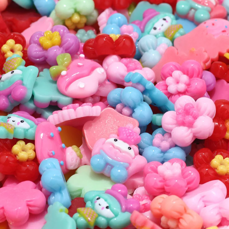 80 шт. акриловая смола слизи мультфильм Детские DIY игрушки бусины девочка подарок конфеты Сладости Flatback наряжаться аксессуары ремесленные игрушки