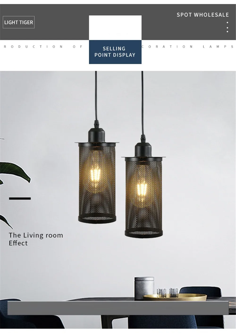 Retro Industrial LED Pendant Lamp Loft Decor Edison Vintage Single Head Hanging Light Dining Room Black Iron Home Lighting (7)