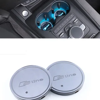 

1pcs Led Car Logo Cup lights Smart Luminous Water coaster For Audi s3 s4 s5 s6 C5 C6 b8 b6 Q3 Q4 Q5 Q6 Q7 A3 A4 Car Accessories