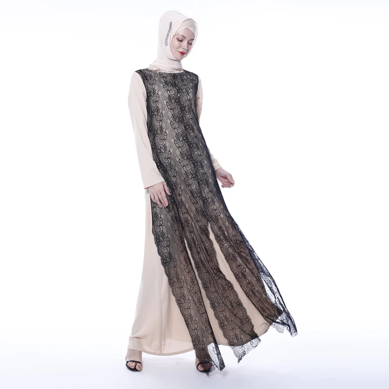 Vestidos кружево abaya Арабский мусульманский платье Катара Кафтан Дубай турецкие исламские платья Хиджаб юркен женщин Tesettur Elbise Caftan