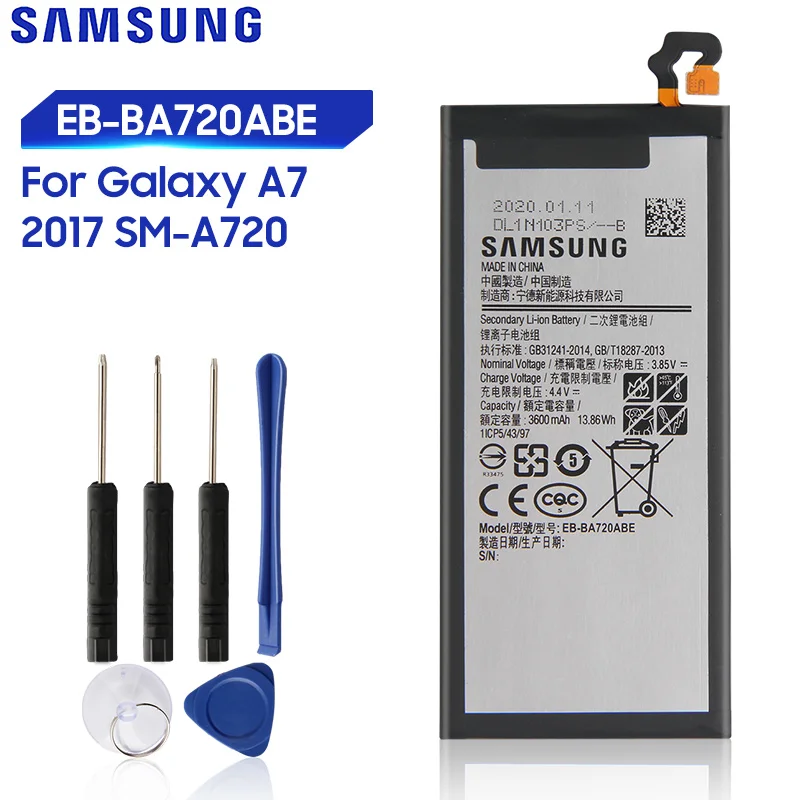 Оригинальный сменный аккумулятор Samsung для Galaxy A7 2017 версии SM-A720 A720 оригинальный