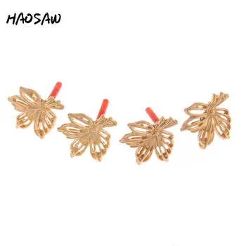 

HAOSAW 21*23MM 6Pcs/Lot Hollow Flower Stud Parts/Plant Design/Jewelry Findings/Stud Earrings Accessories/Handmade Jewelry