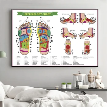 

Reflexology Chart Art Canvas Poster Home Wall Decor (No Frame)