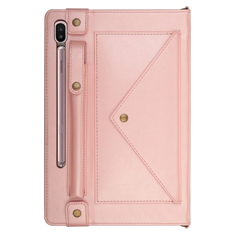 Новая сумка-конверт через плечо кошелек кожаный чехол для samsung Galaxy Tab S6 T860 ручной многофункциональный умный чехол для samsung T865 - Цвет: Розовый