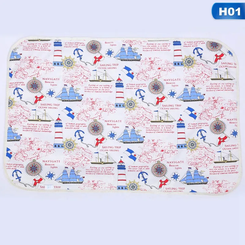 1 75*120 см Коврик для переодевания малыша мультфильм хлопок водонепроницаемый лист детский Пеленальный матрас стол пеленки писсуар игра игровой чехол матрас для новорожденных - Цвет: 1